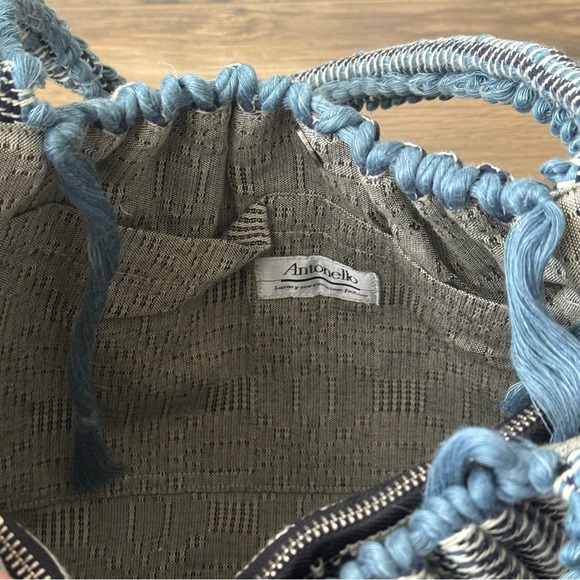 Antonello Tedde Blue Capriccioli Medium Handwoven Tote Bag - Picture 6 of 6